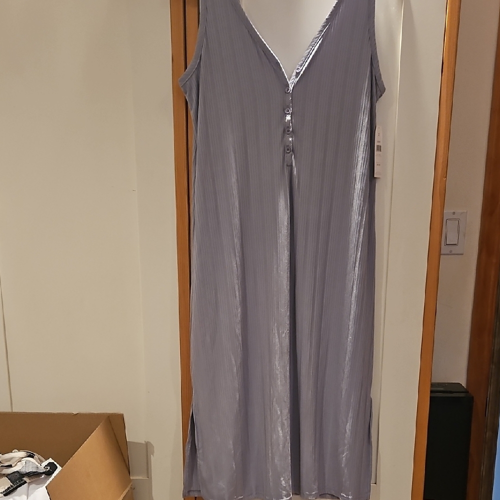 Danskin Lavender Button-Front Chemise